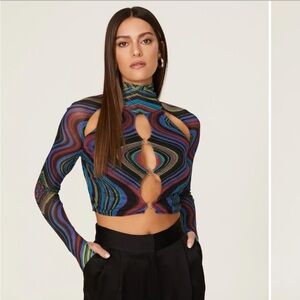 AFRM Maui Swirl Mesh Top